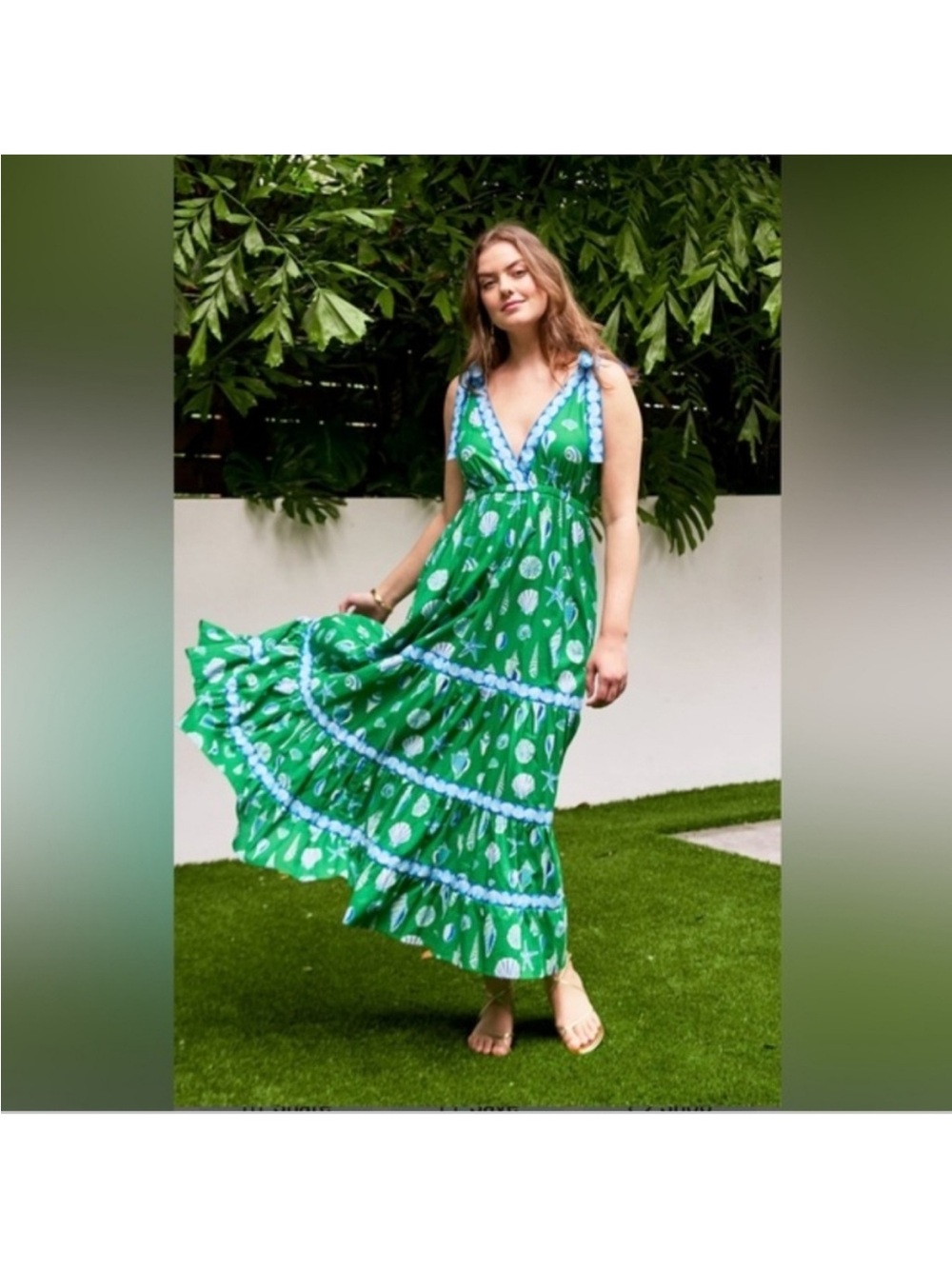 Printfresh NWT "Dune
Dancer" Dress in Green
"Beachcomber"